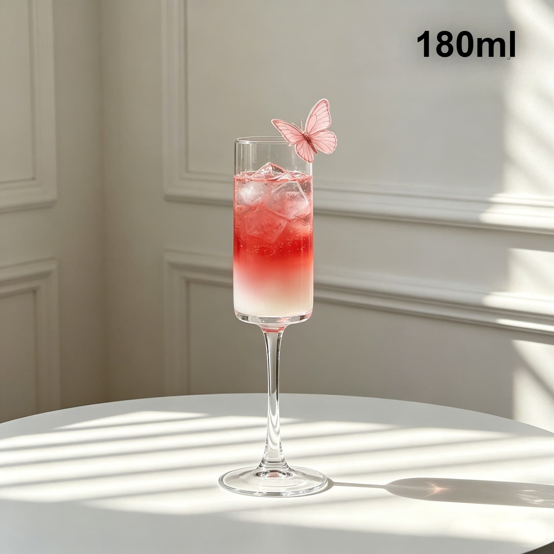 Cylindrical straight champagne glass bubble cup creative glass goblet special cocktail glass bar straight wine glass