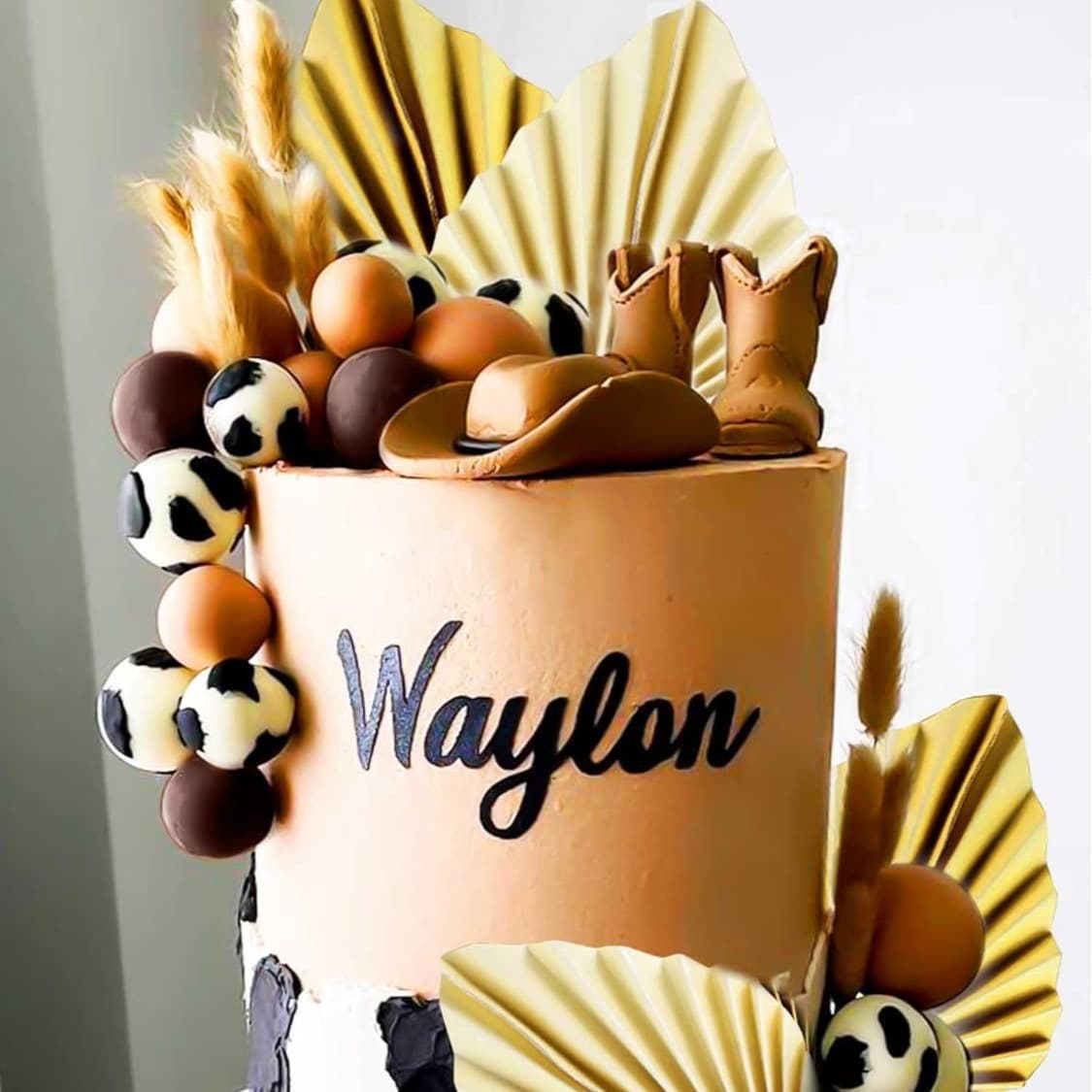 Cross-Border Hot Selling Cowboy Theme Cake Decoration Set Cow Cake Balls for Boys Girls Adult Birthday Cake Topper