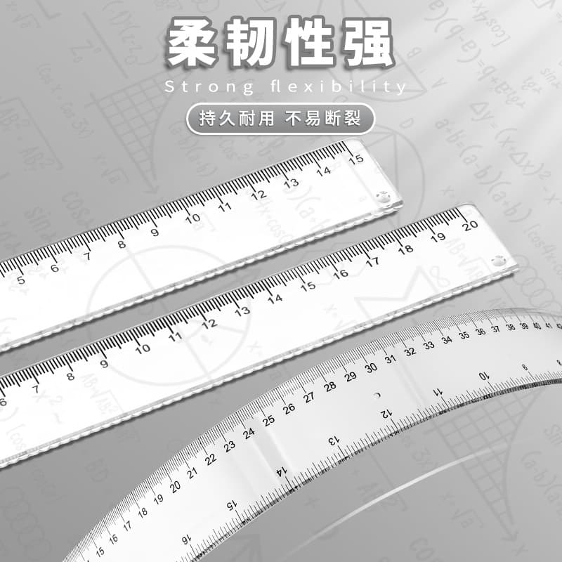 Transparent Ruler for Elementary Students, Multifunctional Straight Ruler 15/20/30cm 40cm Plastic Ruler for Kids