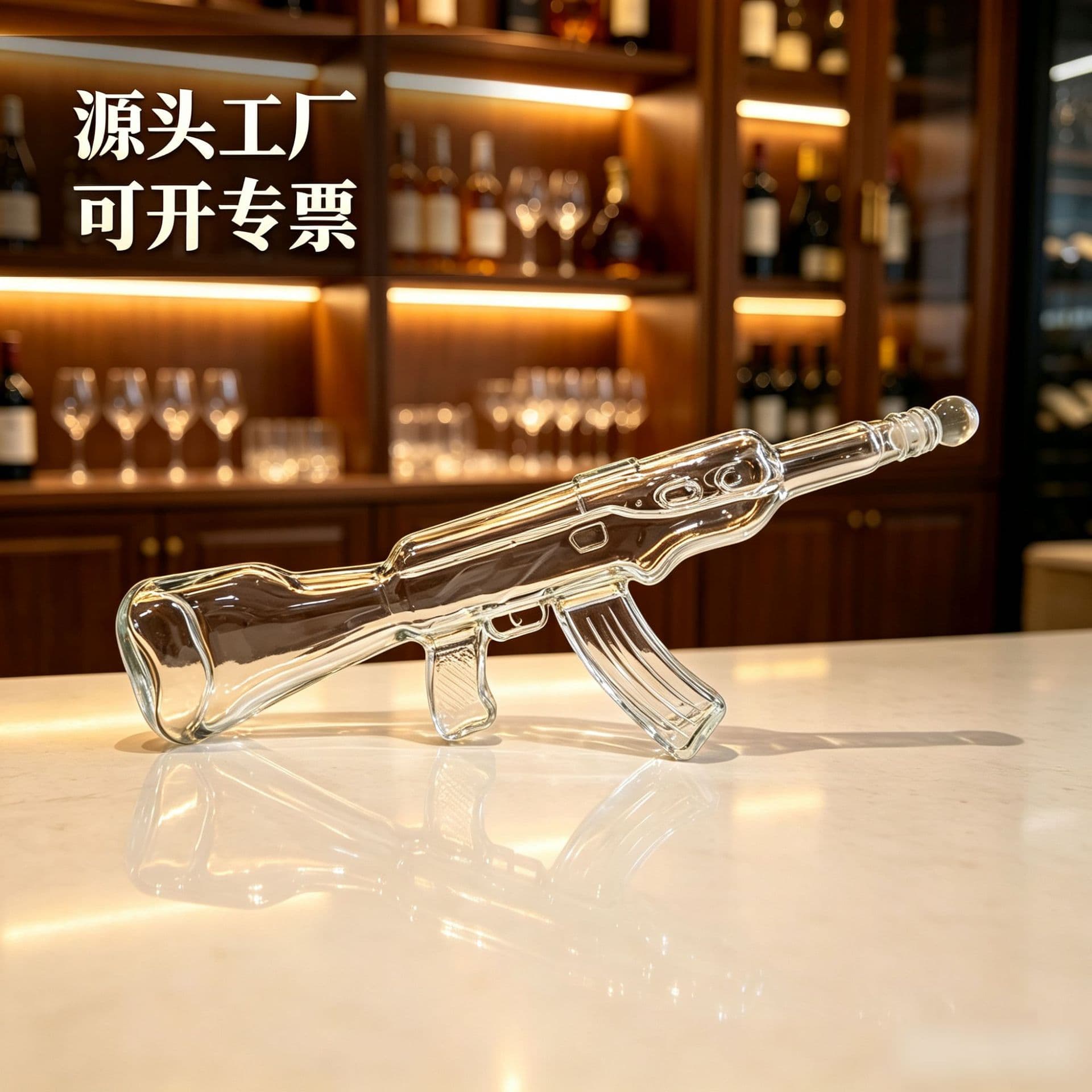 Cross-border AK47 big gun wine bottle set whiskey red wine glass decanter creative craft glass wine bottle