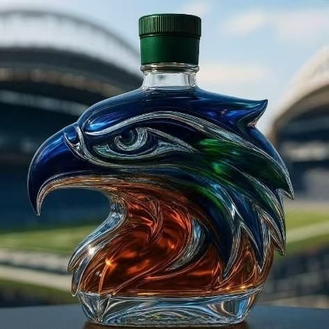 Cross-border Glass Liquor Bottle Creative Shape Interesting Whiskey Bottle Eagle Head Infusion Bottle Custom