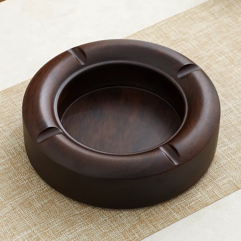 Ebony Solid Wood Ashtray Large No Cover Creative Personality Trendy Chinese Retro Living Room Decoration