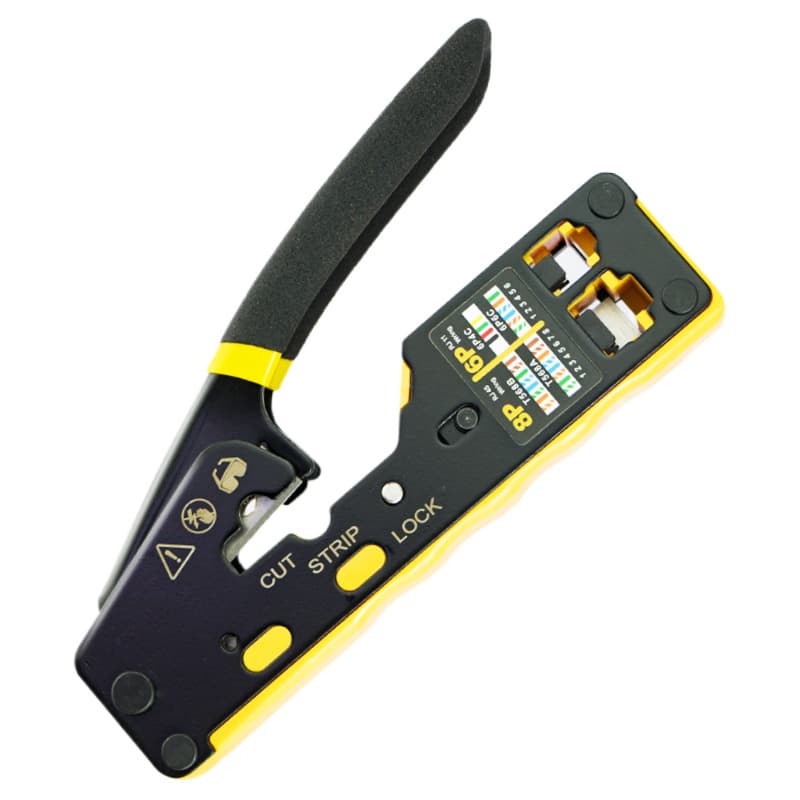 8P6P Multi-Function Dual-Use Network Crimping Pliers CAT.6 Pass-Through EZ Cat5e Cat6 RJ45 Connector Desktop Crimping Tool