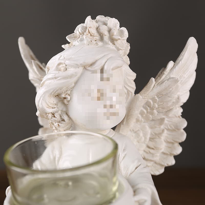 European Vintage Angel Candle Holder Decorative Ornament French Romantic Candlelight Dinner Table Setting Photo Prop