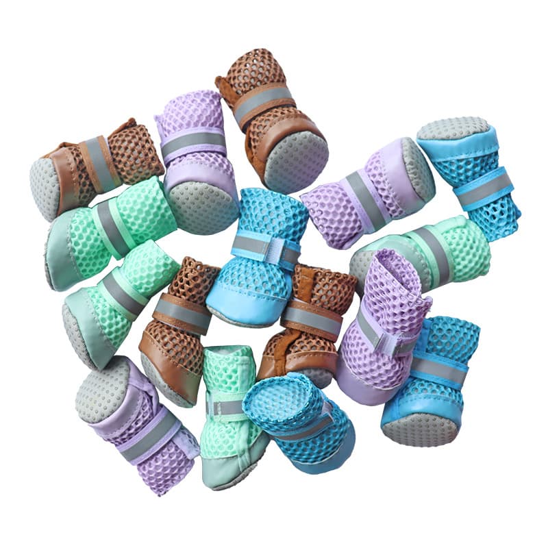 Pet Supplies Dog Shoes Fashion Breathable Mesh Non-Slip Sole Easy to Wear Velcro Dog Shoes