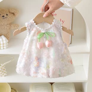 Baby Summer Dress Adorable Tulip for Girls, Sleeveless Going Out Wear Princess Dress Newborn Going Out Clothes