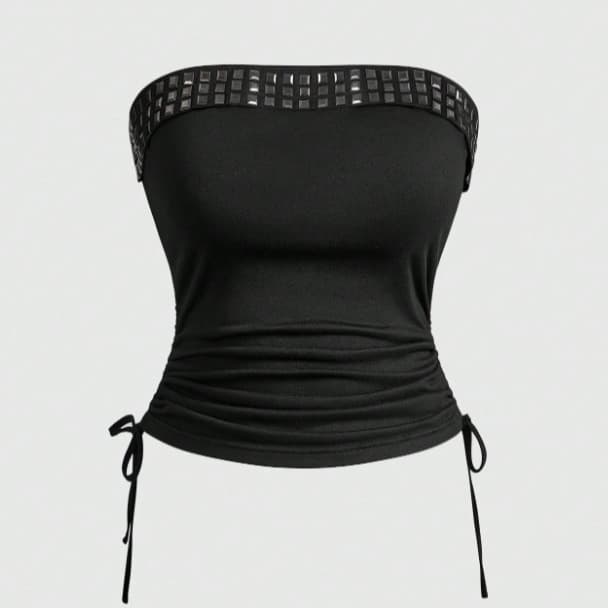 Summer new European and American tube top sexy hot girl solid color metal accessories niche design waist strap wholesale
