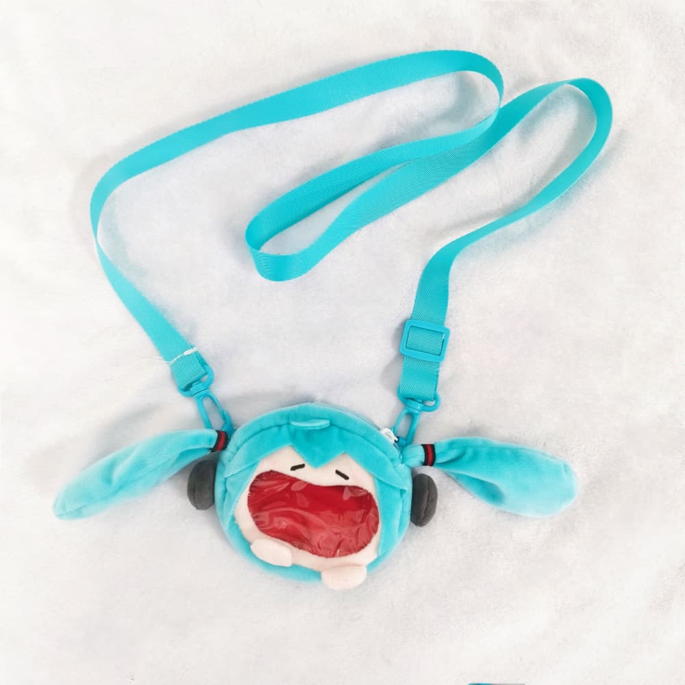 Anime Hatsune Miku Mini Figure Coin Purse Headphone Bag Shoulder Bag Trendy Crossbody Bag Keychain