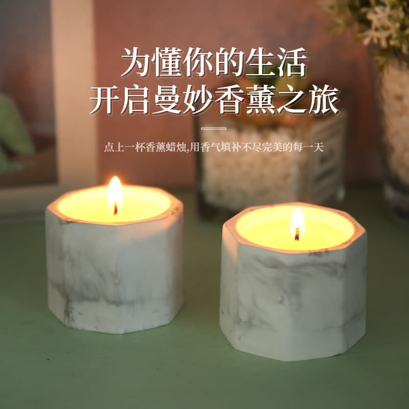 Handmade Soy Wax Essential Oil Aromatherapy Candle in Gypsum Cup Romantic Fragrance Decorative Piece Perfect Souvenir Gift Box