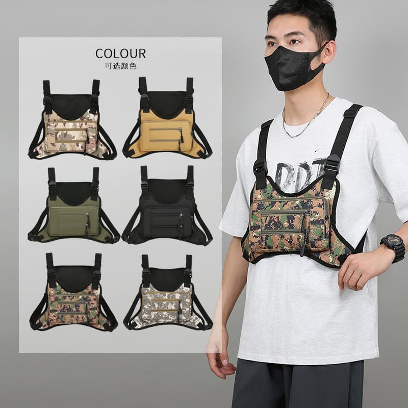 Cross-Border New Multi-Purpose Tactical Chest Bag Outdoor Men's Cycling Vest Bag Digital Camouflage Sports Chest Bag