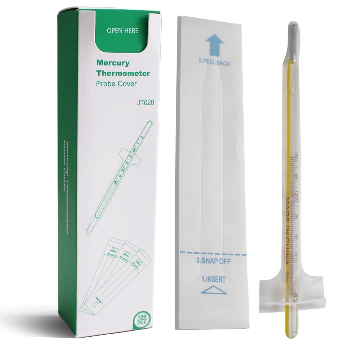 Disposable Mercury Thermometer Covers Large Non-Mercury Oral Covers Pet Rectal Thermometer Covers