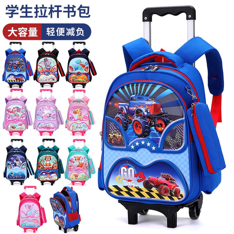 Popular 15-inch trolley student school bag pencil case ultra-light weight-reducing cartoon children's backpack wholesale Spider-Man spine protector