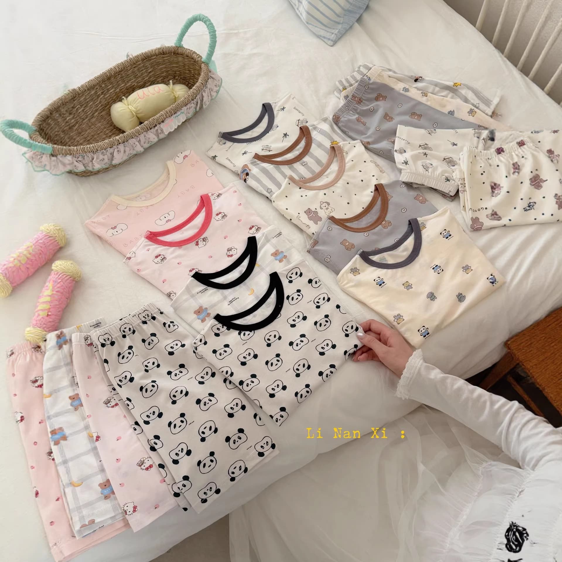 87123 Children's pajamas 2026 summer new style air-conditioned clothing for boys and girls, ice muscle cotton short-sleeved shorts two-piece set
