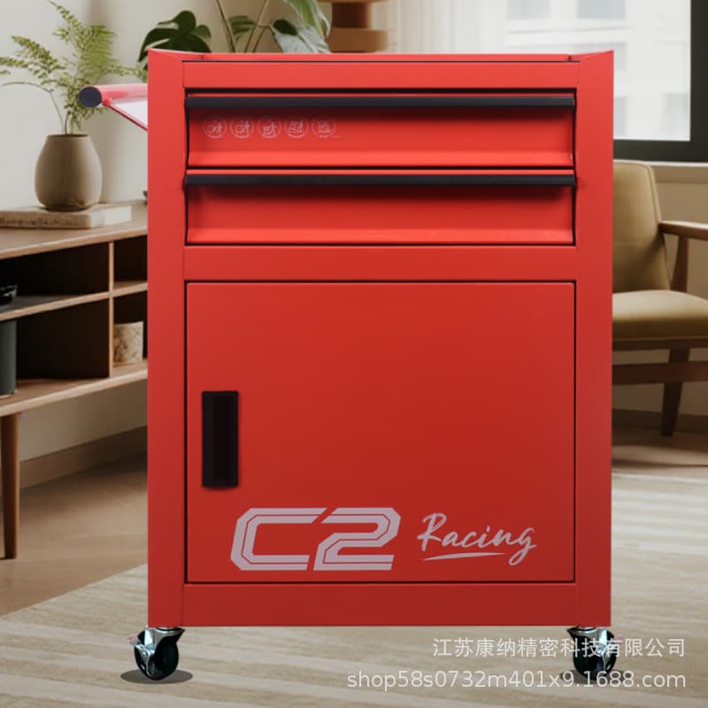 Tool cart, trolley, storage cart, metal tool cabinet, drawer-type, wheeled, movable toolbox, barber shop storage.