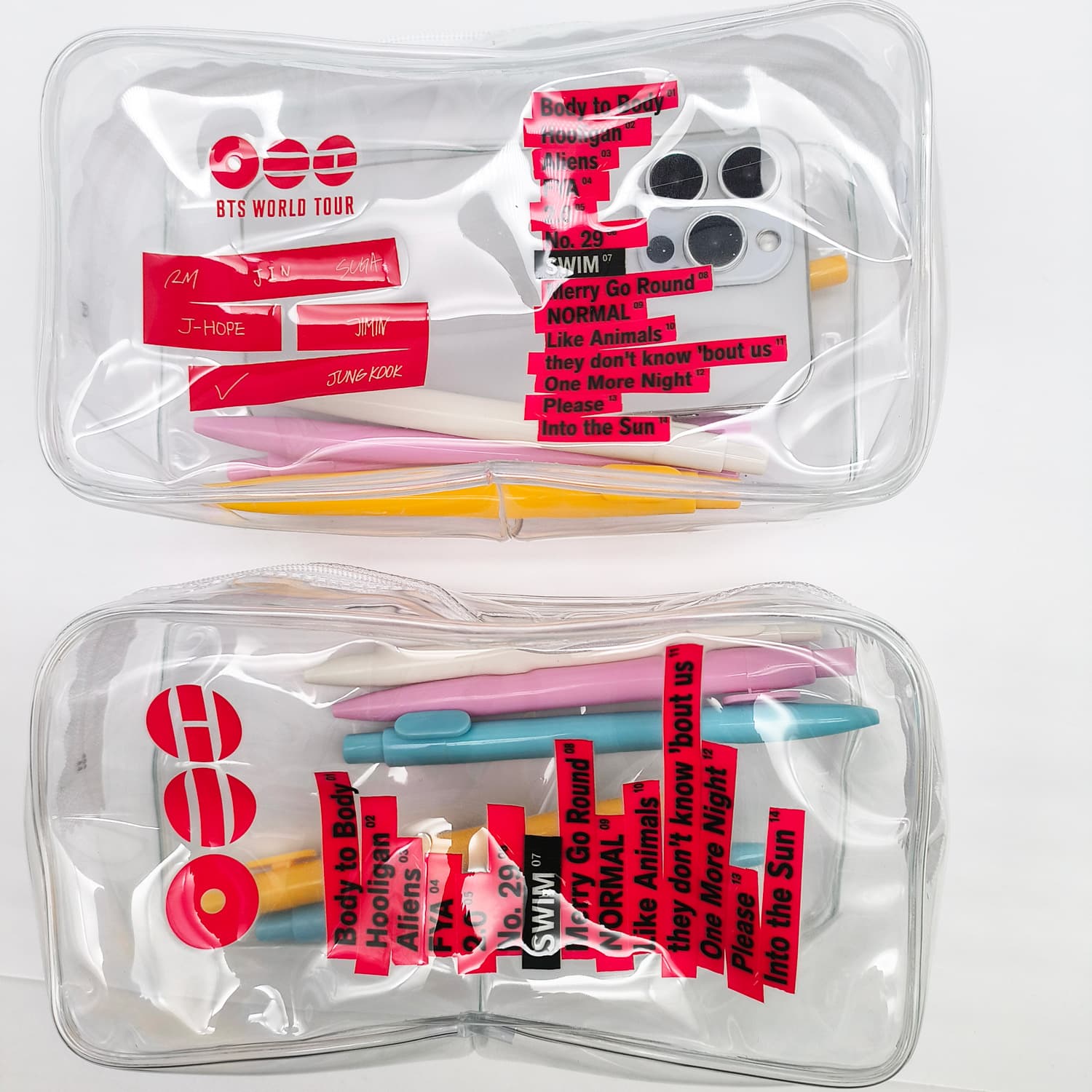 BTS New Tour Arirang Transparent PVC Original Pencil Case Makeup Bag