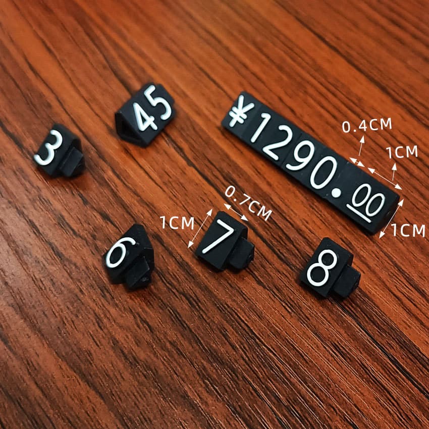 Plastic Price Display Sign ABS Price Tag for Jewelry with 3D Numerals and Multi-Currency Symbols POP