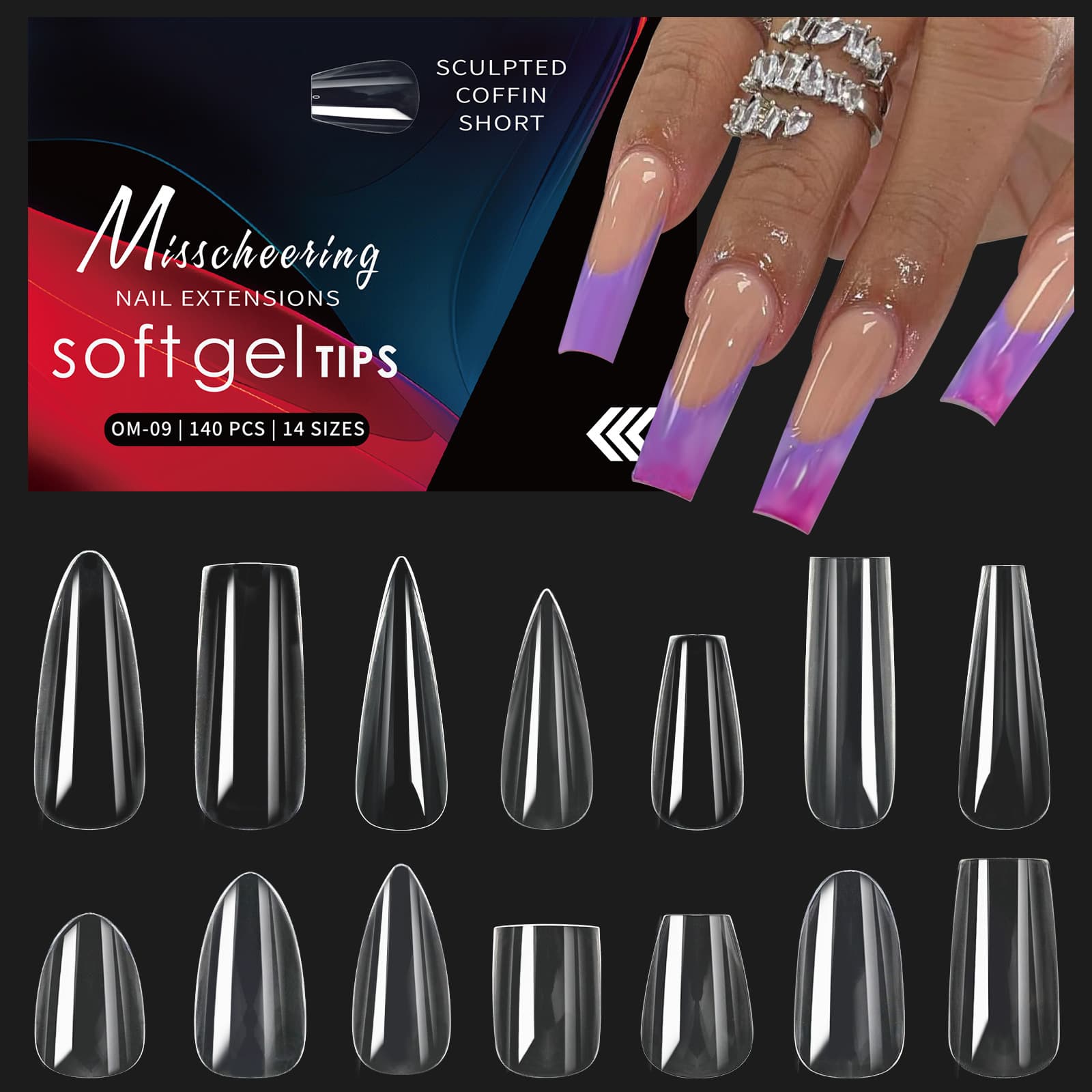 Transparent Nail Tips Boxed Factory Wholesale Seamless Artificial Nails Long Style Wearable Nail Art Manicure OEM Brand