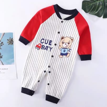 Cross-border factory wholesale baby onesie romper for boys and girls, fleece-lined newborn clothes, autumn and winter baby clothing