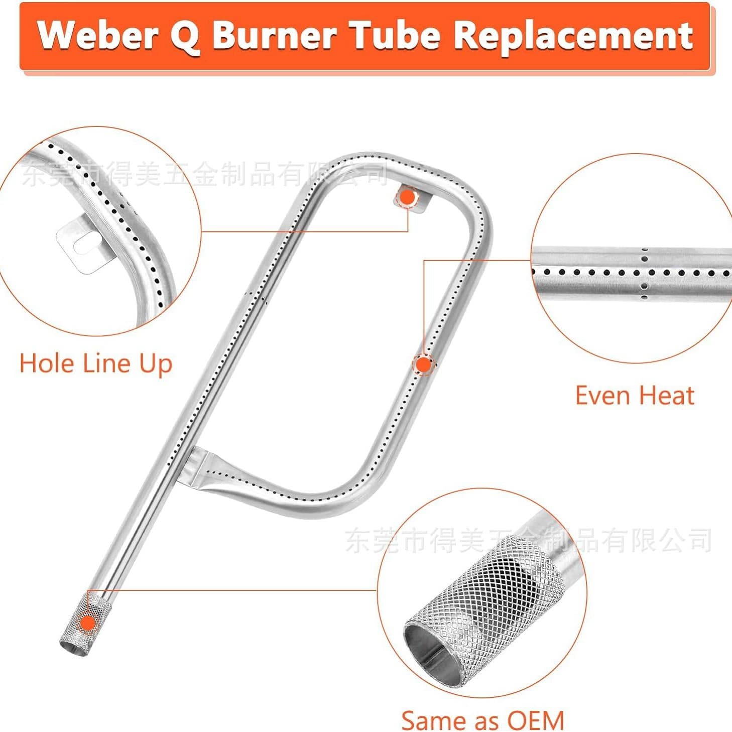 Factory direct sales of 304 stainless steel 60040 stove heads suitable for Weber Q1000 Q1200 Q100 Q120