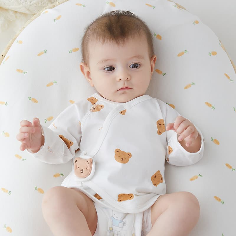 Newborn baby clothes, summer thin half-back coat, pure cotton newborn monk suit top, newborn baby pajamas