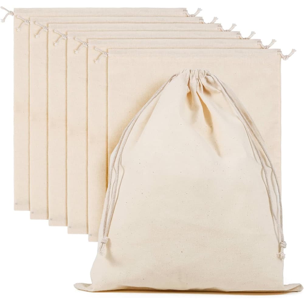 Thickened Pure Cotton Drawstring Storage Bag, Custom Logo Available, Natural Cotton Cloth Bag for Jewelry, Grains, and Sundries Organizer