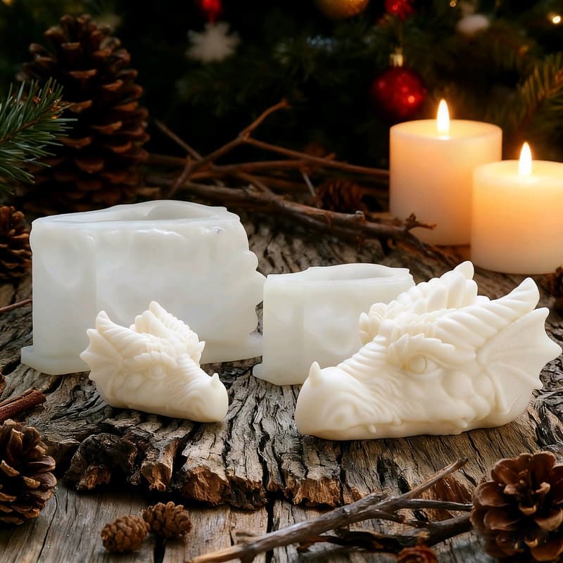 Dragon Head Aromatherapy Candle Silicone Mold DIY Cement Gypsum Resin Mold Cake Soap Mold