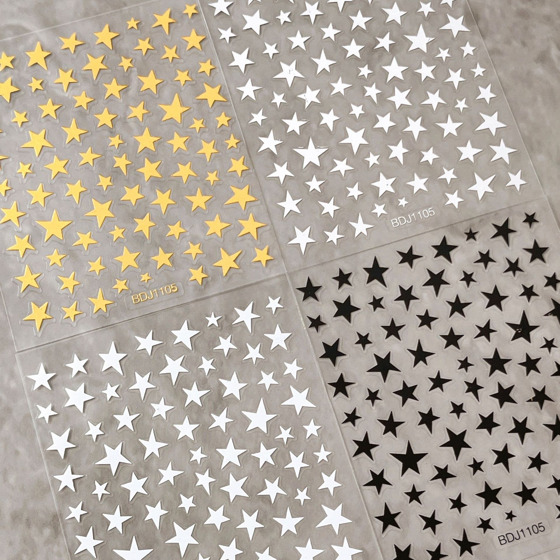 Star Nail Stickers Simple Cartoon Irregular Five-Pointed Star with Adhesive Backing Trendy Nail Art Decoration Wholesale