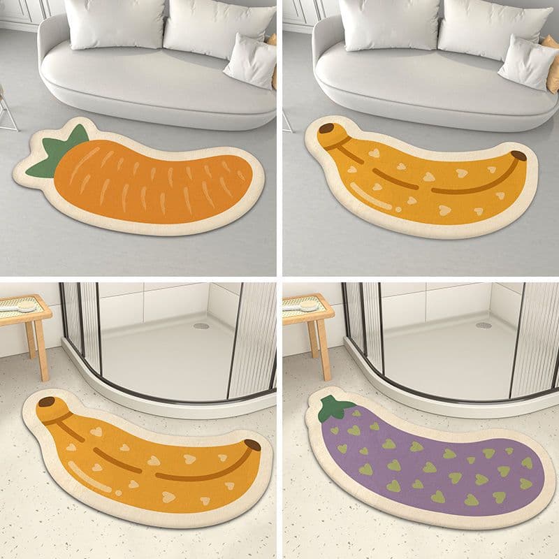 Cross-border Bathroom Shower Entry Mat, Water-Absorbing Arc Non-Slip Floor Mat, Bathroom Doorway Carpet