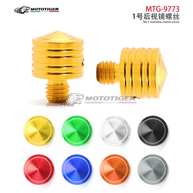 Motorcycle electric vehicle modified rearview mirror screws CNC aluminum alloy 8mm 10mm orthodontic hole decorative plug