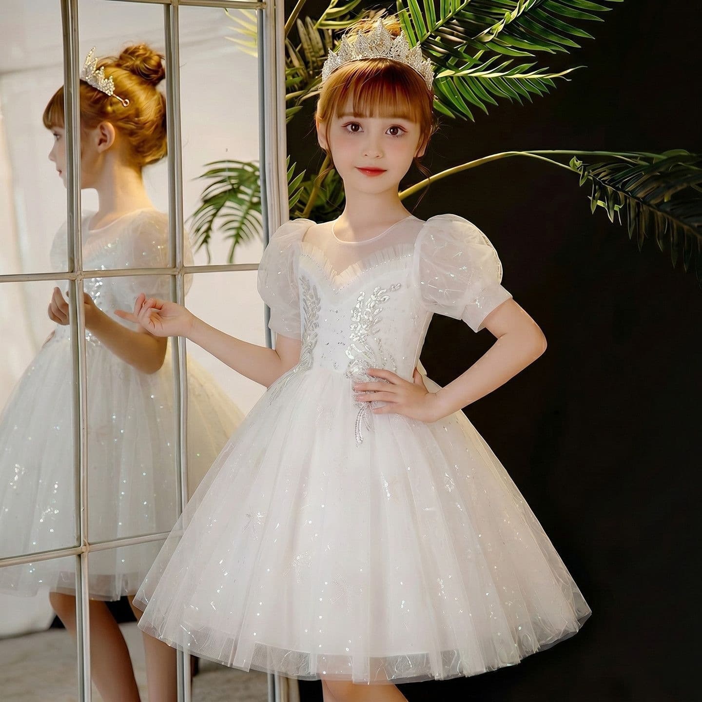 Girls' Children's Day Performance Dress, Princess Tutu Dress, Host Gown, Kindergarten Graduation Performance Costume