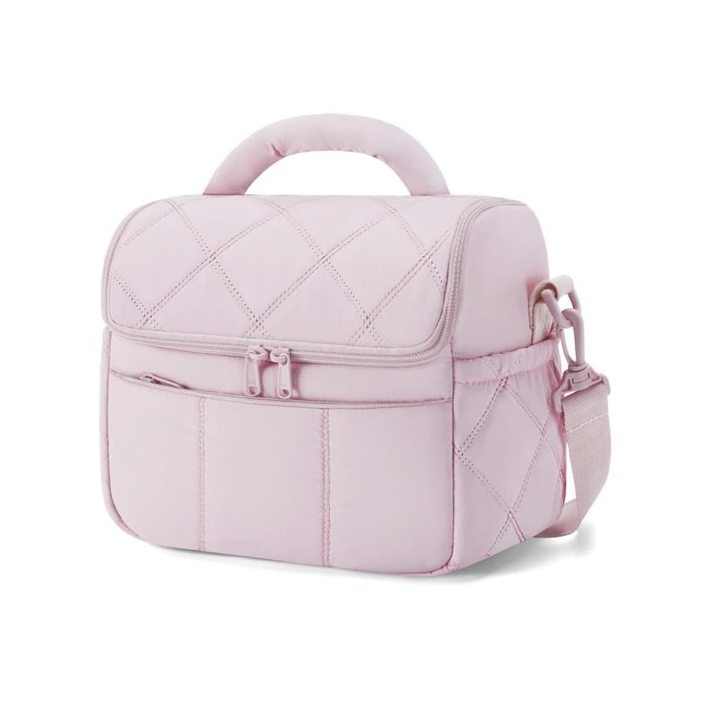 In Stock New Women's Insulated Lunch Bag Cute Quilted Lunch Box Lightweight Puffy Waterproof Lunch Tote Bag
