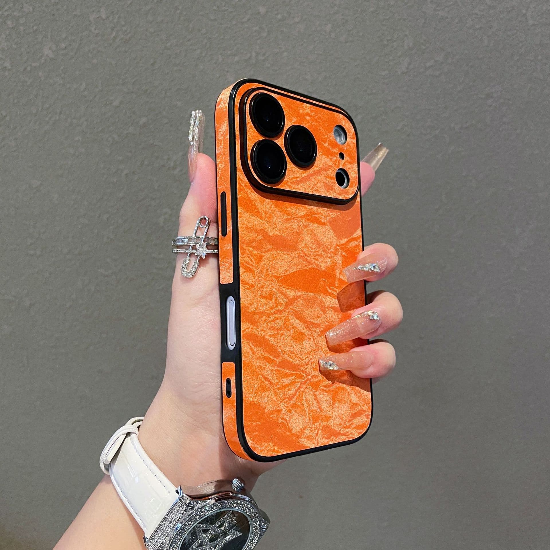 Snow mountain grain leather suitable for iPhone 17 lens film mobile phone case Apple 16PROMAX all-inclusive anti-fall protective cover