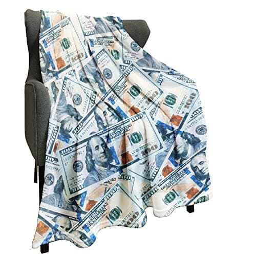 Cross-border US Dollar Bill Pattern Printed Million Dollar Blanket Gift Suitable for Gifting Flannel Blanket