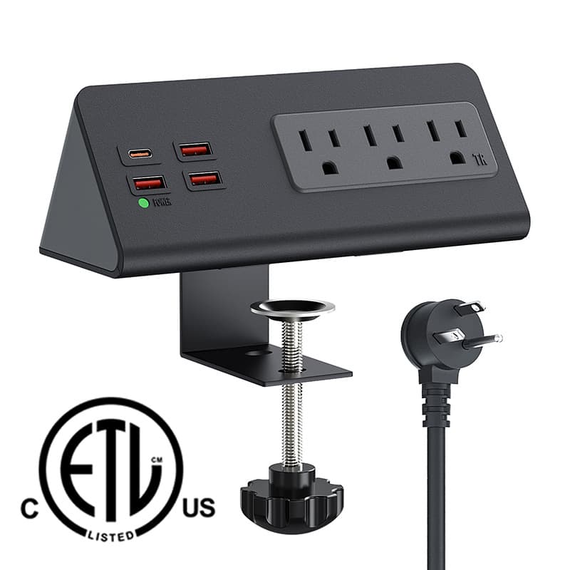Cross-border US standard socket with PD20W fast charging, American office furniture socket twist-fixed without cutout required