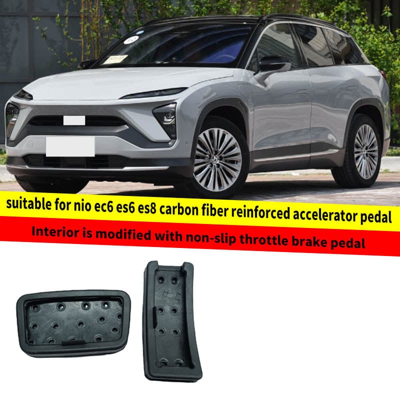 Carbon Fiber Pattern Accelerator Pedal Interior Modification Anti-Slip Gas and Brake Pedal for NIO EC6 ES6 ES8