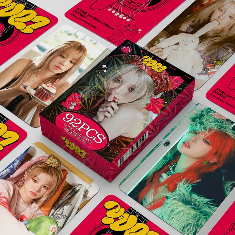 92 Small Cards from Song Yuqi's Solo Mini Album Yuq1 Collection, Greeting Cards, Support Photo Cards, Double-Sided Lomo Cards