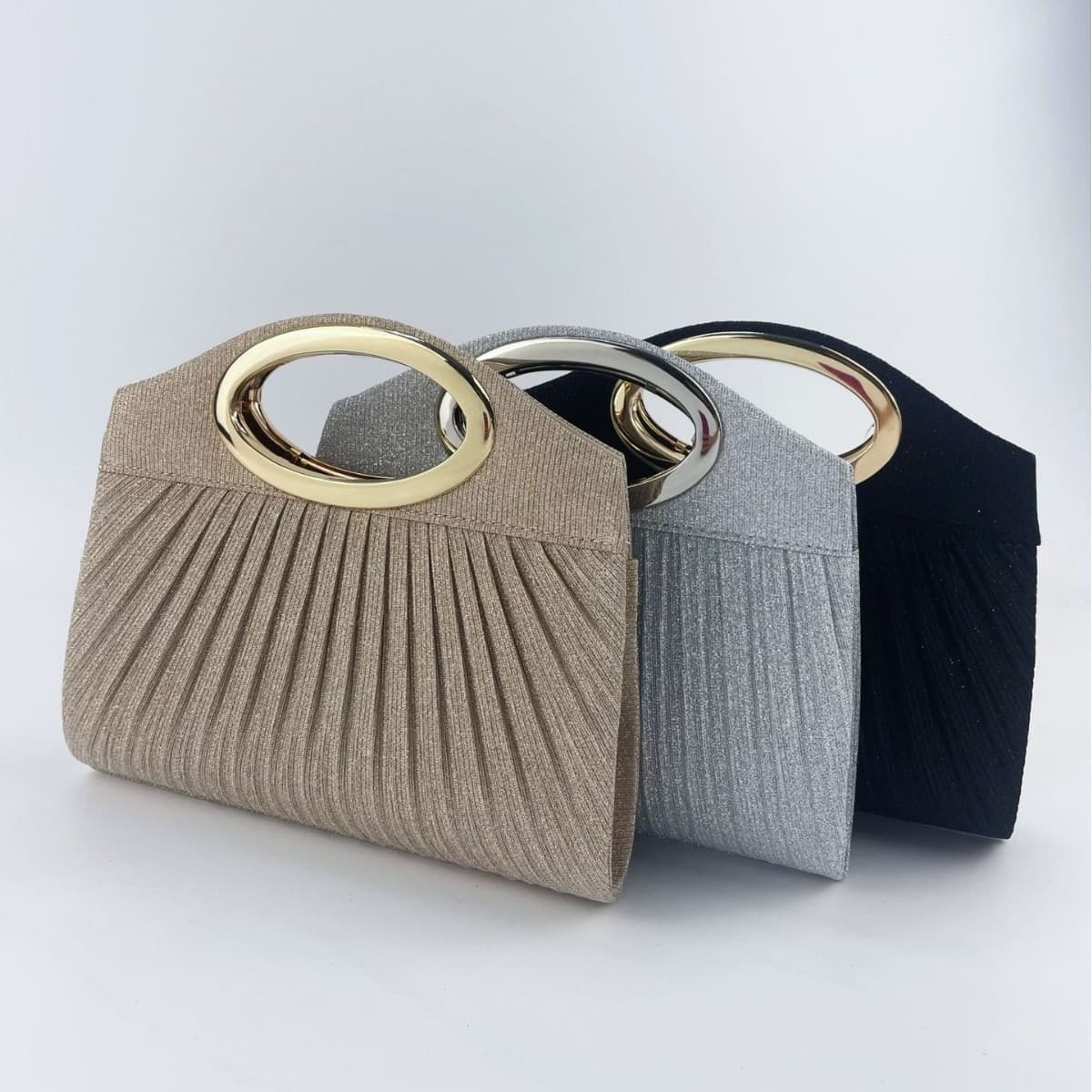 New Cross-Border Celebrity Pleated Portable Banquet Bag Romantic Wedding Evening Bag Dress Bag Single Shoulder Crossbody Evening Bag
