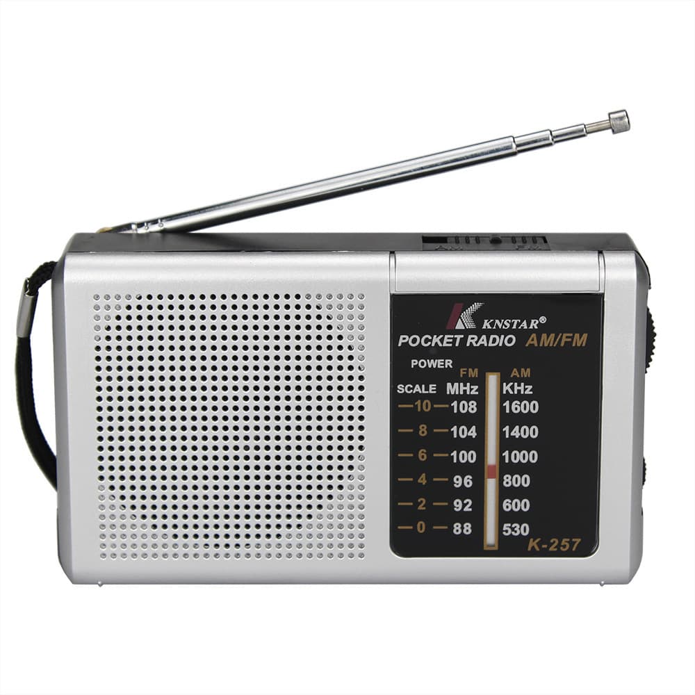 Low-power pocket radio for the elderly with built-in speaker, mini dual-band portable large horn FM
