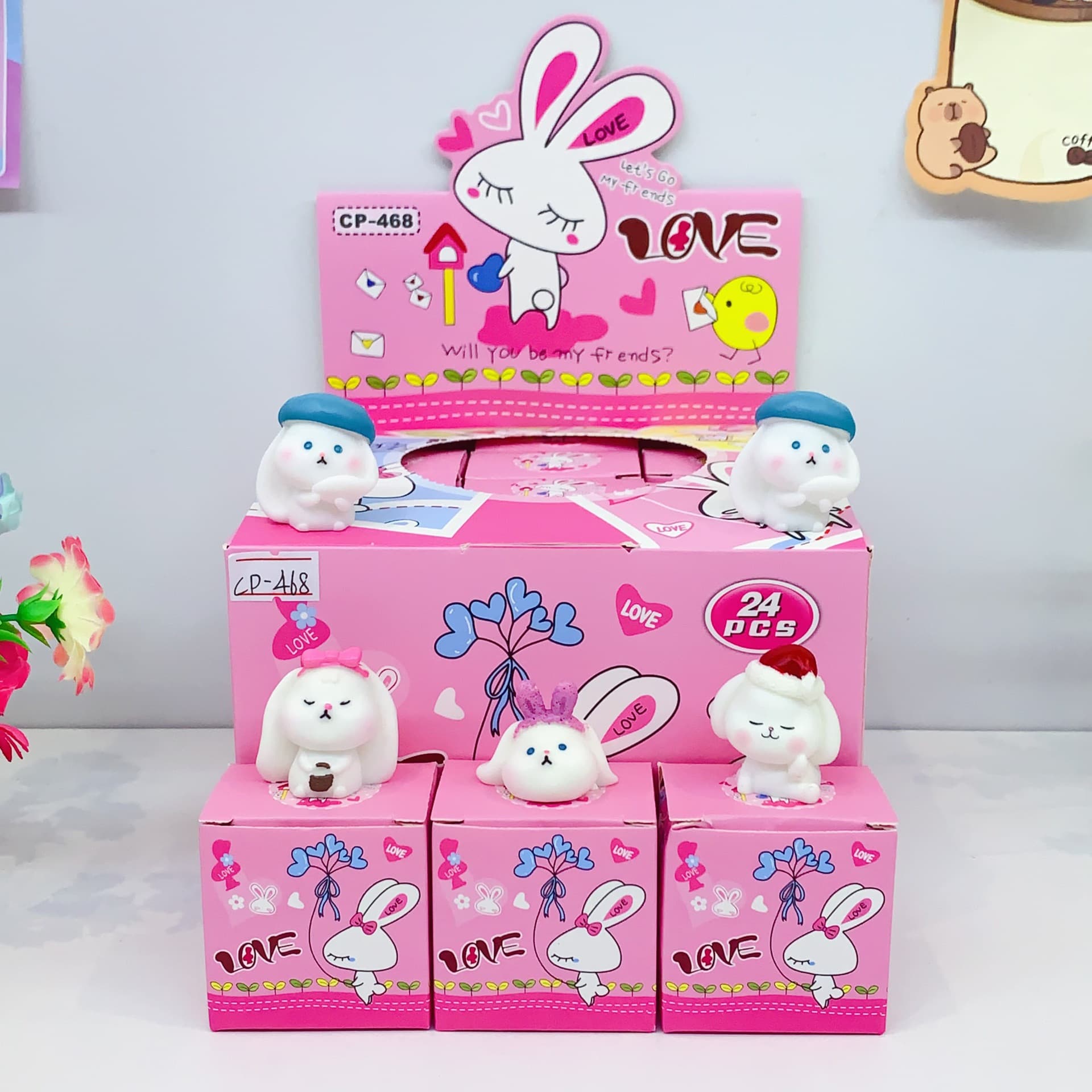 Love Lop-Eared Rabbit Cute Blind Box Soft and Adorable Lop-Eared Rabbit Figurine Mini Desktop Healing Cute Ornament