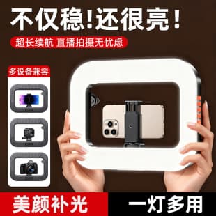 Rabbit Cage Handheld Ring Light, Portable Charging Light for Mobile Live Streaming, Desktop E-commerce Selfie Light