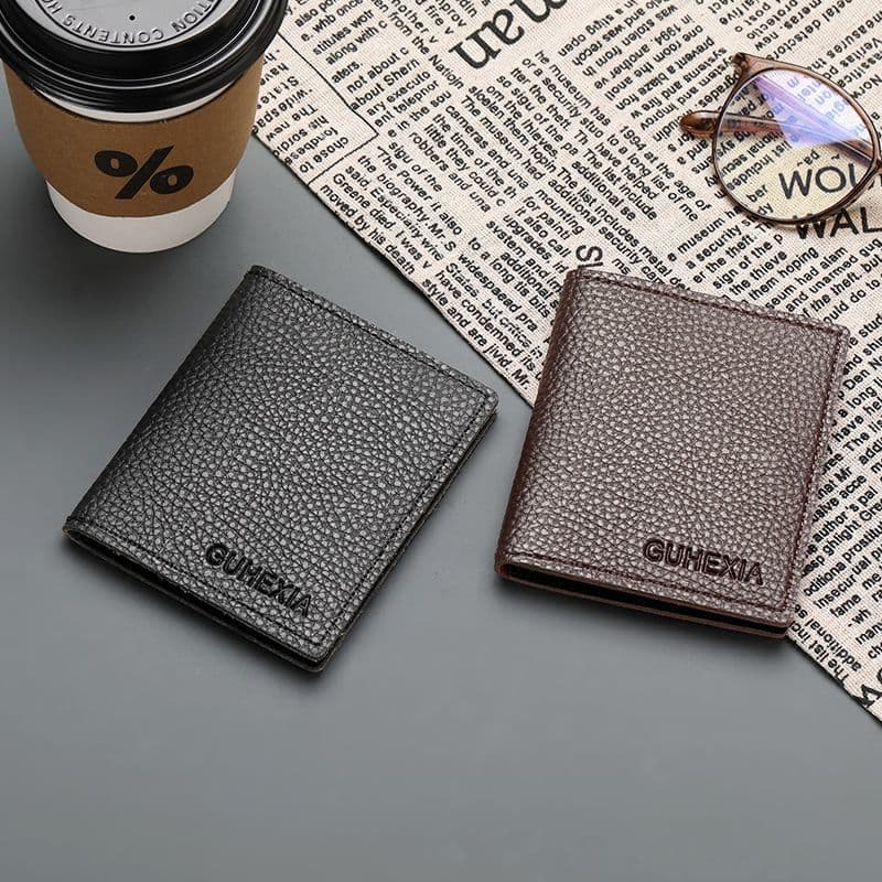 Ultra-thin small card holder leather texture card holder men's mini bank card holder fashionable multi-card slot credit card coin purse