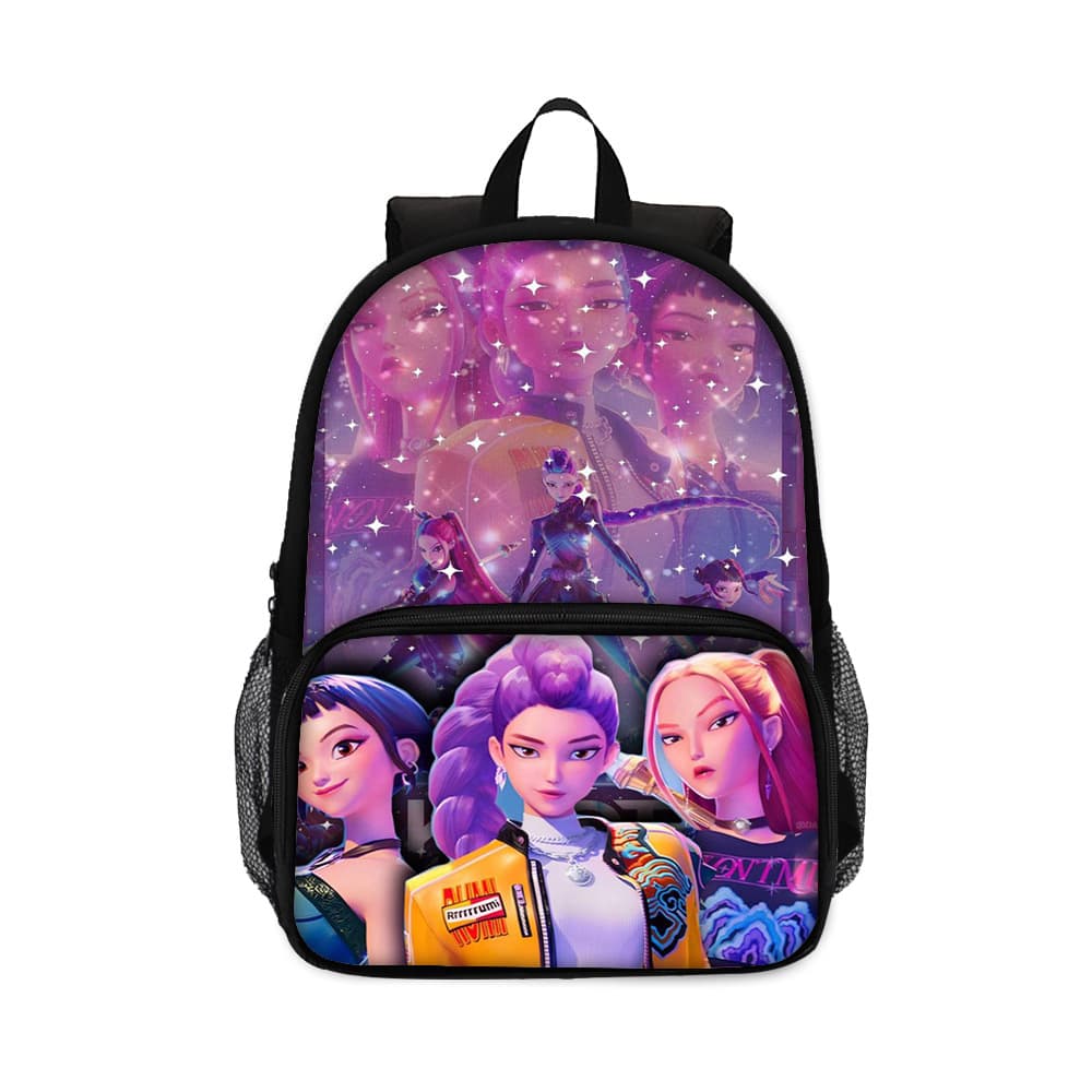 KPop Demon Hunters Front Pocket Backpack Student Bookbag with Patch Pocket JIT Drop Shipping