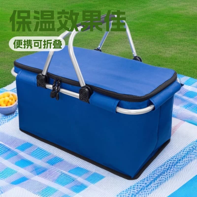 Portable Picnic Basket Insulated Bag Outdoor Camping Foldable Cooler Bag Lunch Bag