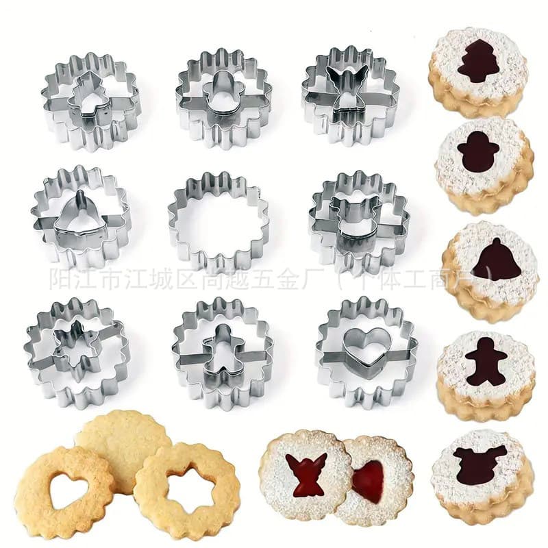 Christmas Stainless Steel Cookie Cutter Gingerbread Man Flower Cake Mold Baking Kitchen Sugar Cookie Mold In Stock