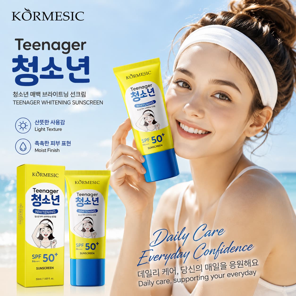 New Hot-Selling Cross-Border KORMESIC Sunscreen Lightweight Sunscreen Lotion for Teens Wholesale