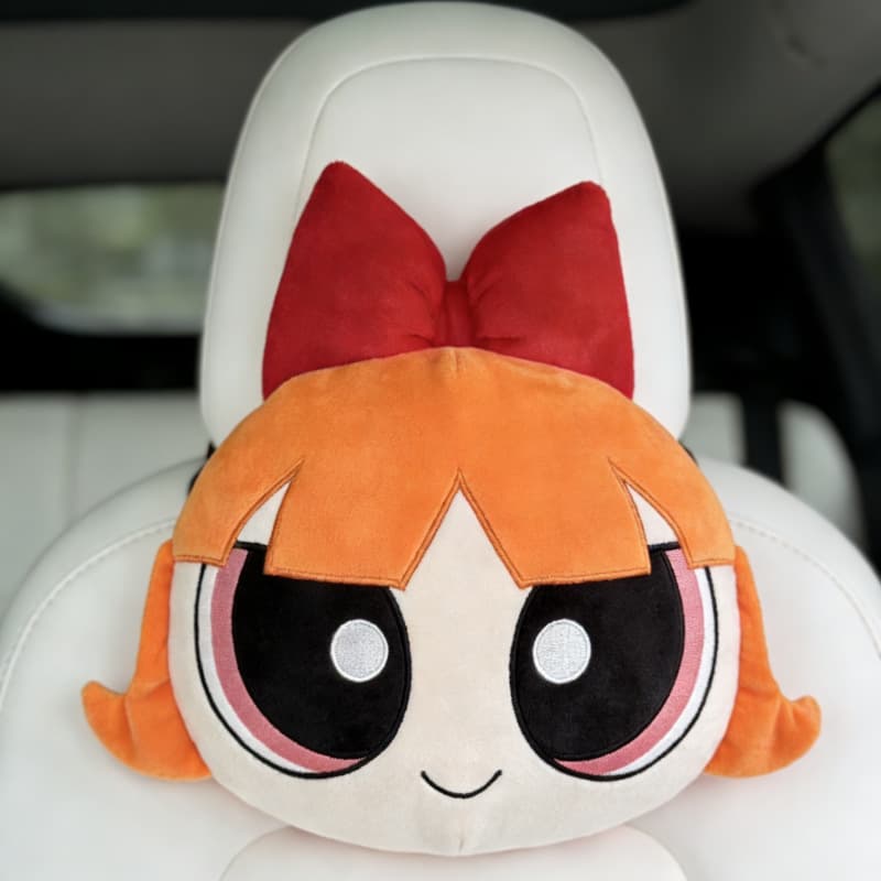 Powerpuff Girls Cartoon Cute Lady Car Headrest Comfortable Neck Support Pillow Backrest Personalized Fashion Car Headrest