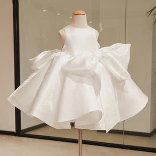Girls First Birthday Dress 2026 New Summer Birthday Piano Performance Children High-End Light Luxury Baby Tutu Dress