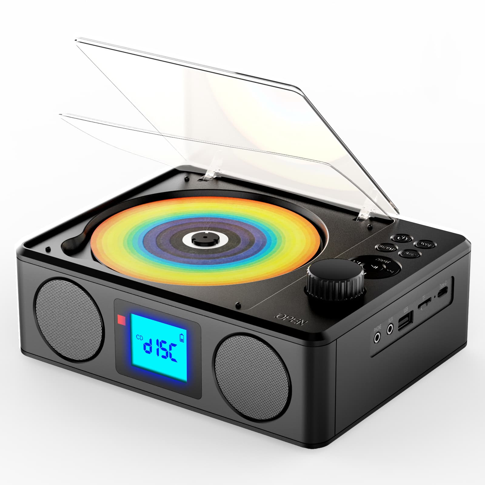 Cross-border Portable Bluetooth Speaker Retro CD Player Stereo CD Player Radio