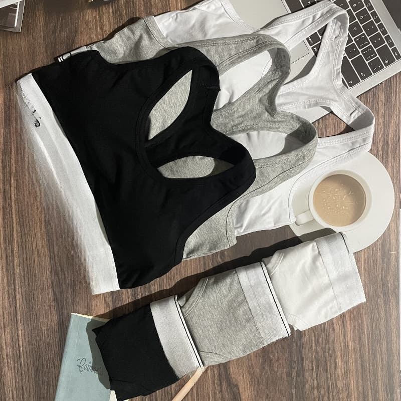 Women's underwear set original label υckο racerback set U-shaped panty set breathable triangle cup set comfortable