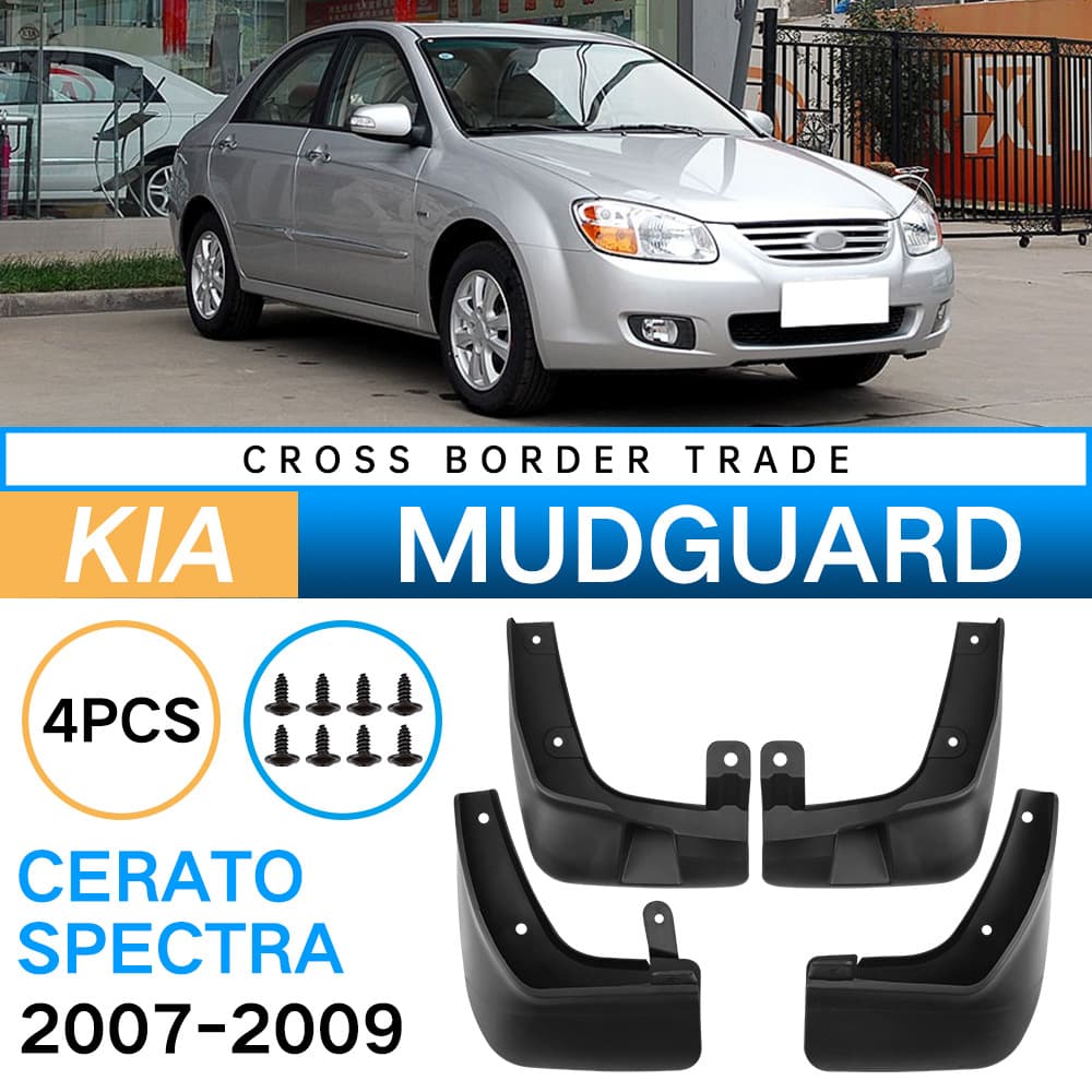 Aiwollde Mudguard for Kia Cerato Spectra 2007-2009 Special Car Dedicated Soft PP Plastic Black Wheel Well Protection